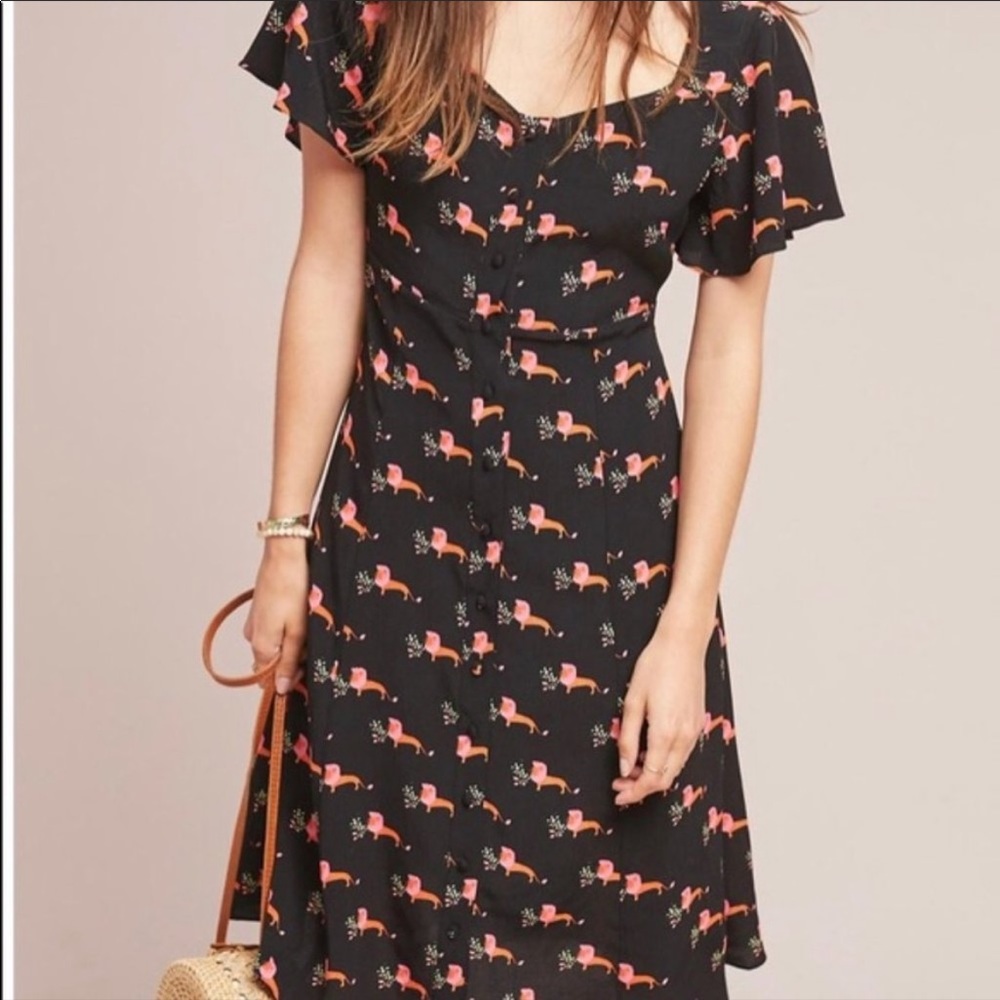 Anthropologie Maeve Lion Print Dress